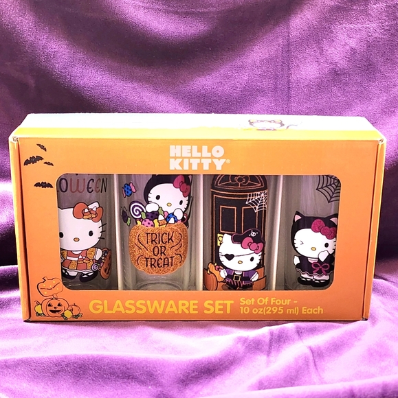 Hello Kitty Halloween Glassware Set of 4 10oz Glasses - Picture 3 of 6